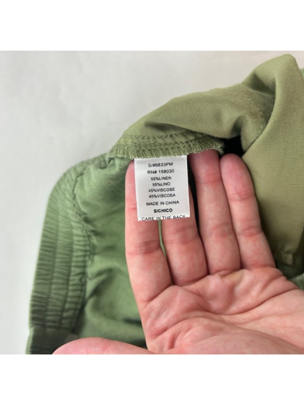 Love Tree Sage Green Linen Blend Cargo Pant S - Picture 5 of 7